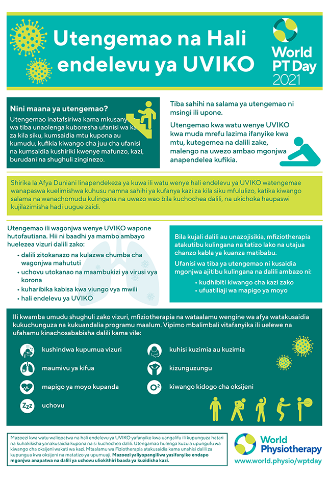 Image of World PT Day 2021 information sheet 2 in Swahili