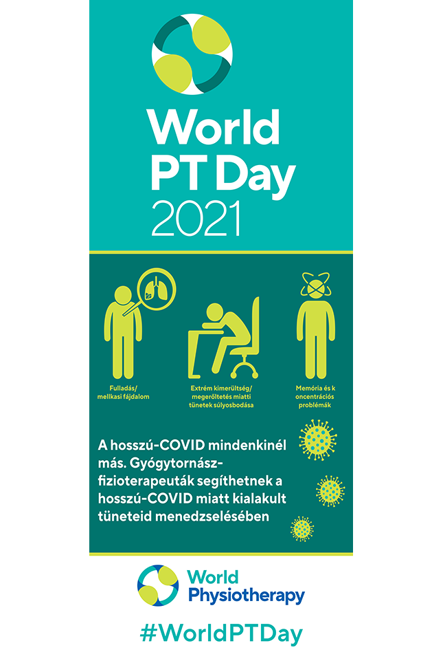 World PT Day roller banner. Hungarian