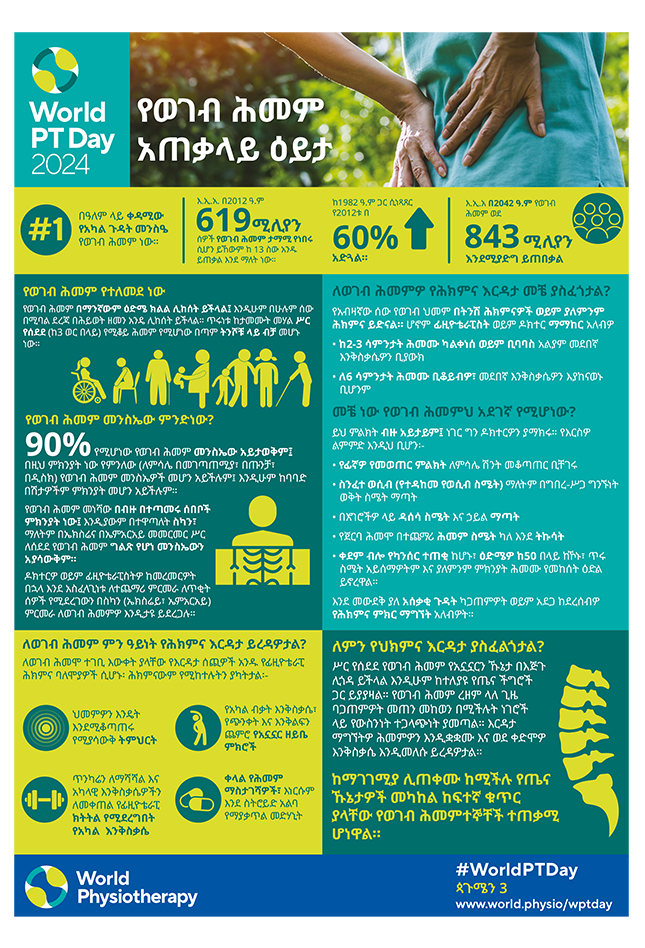 WPTD2024-InfoSheet1-የወገብ ሕመም አጠቃላይ ዕይታ