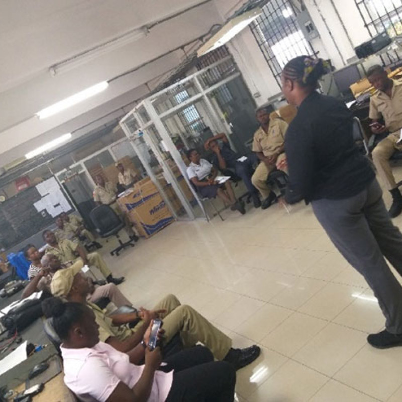 Photograph showing a celebration held in Jamaica to mark World PT Day 2019