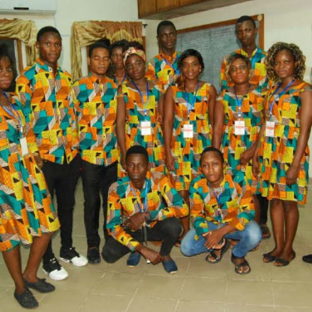 Photograph showing a celebration held in Benin to mark World PT Day 2018