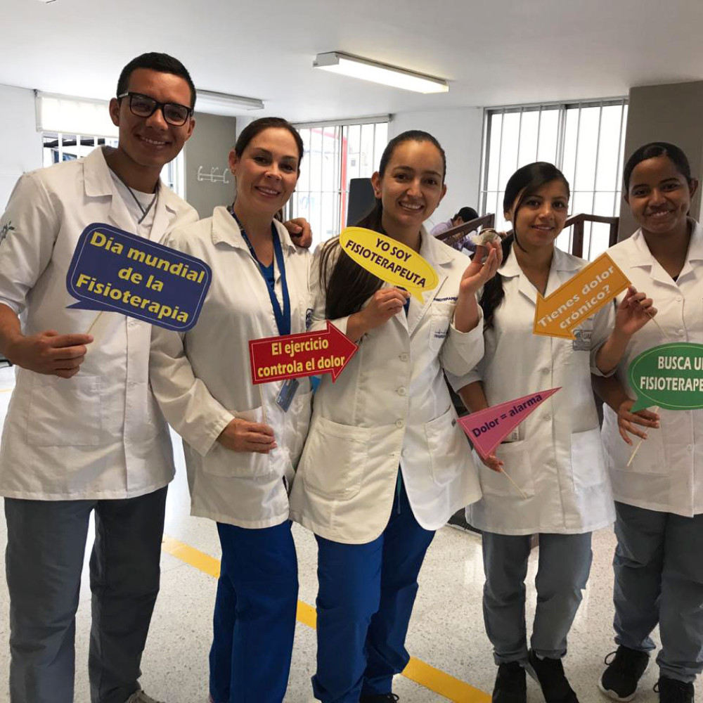 Photograph showing one of the celebrations held in Colombia to mark World PT Day 2019