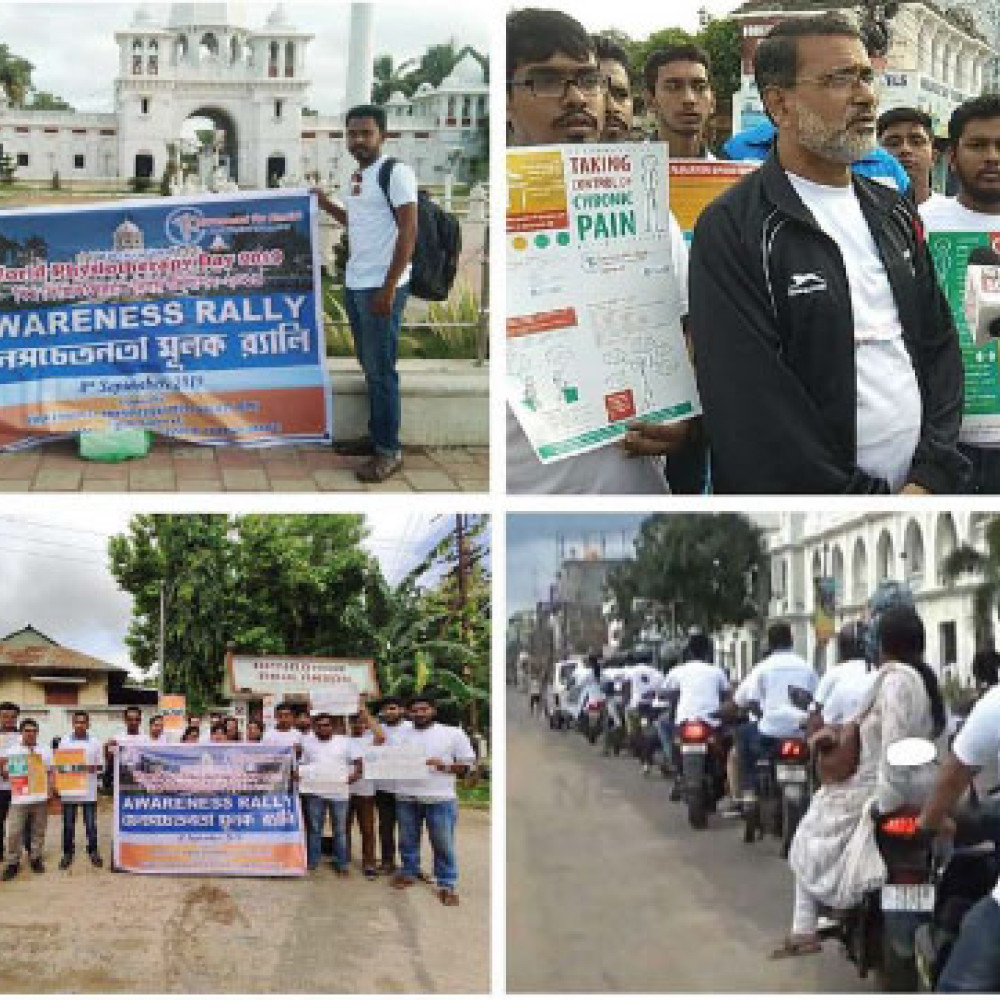 Photograph showing a celebration held in India to mark World PT Day 2019