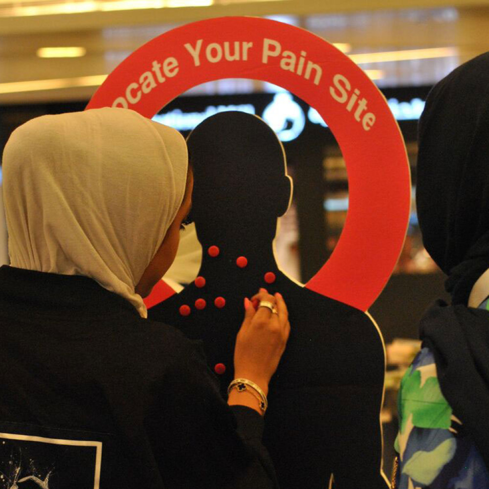 Photograph showing a celebration held in Kuwait to mark World PT Day 201