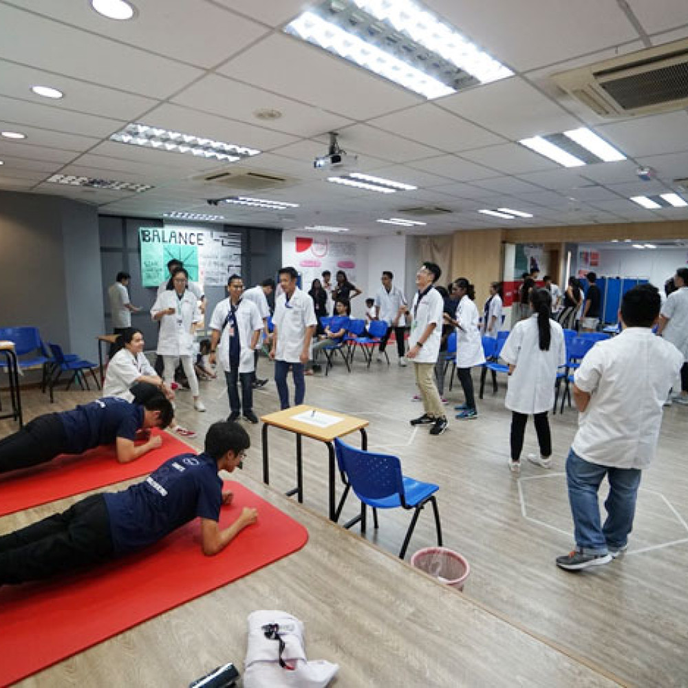 Photograph showing a celebration held in Malaysia to mark World PT Day 2019