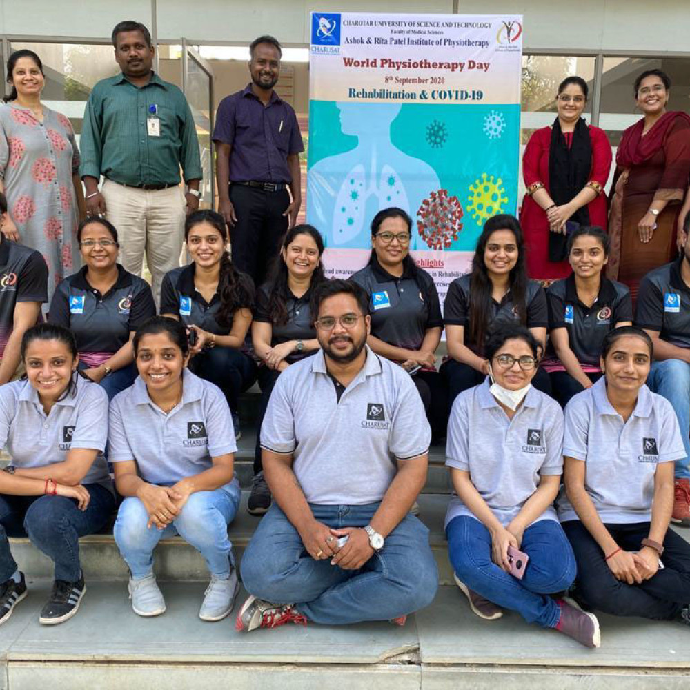 Photograph of World PT Day 2020 activity at Ashok & Rita Patel Institute of Physiotherapy (ARIP)