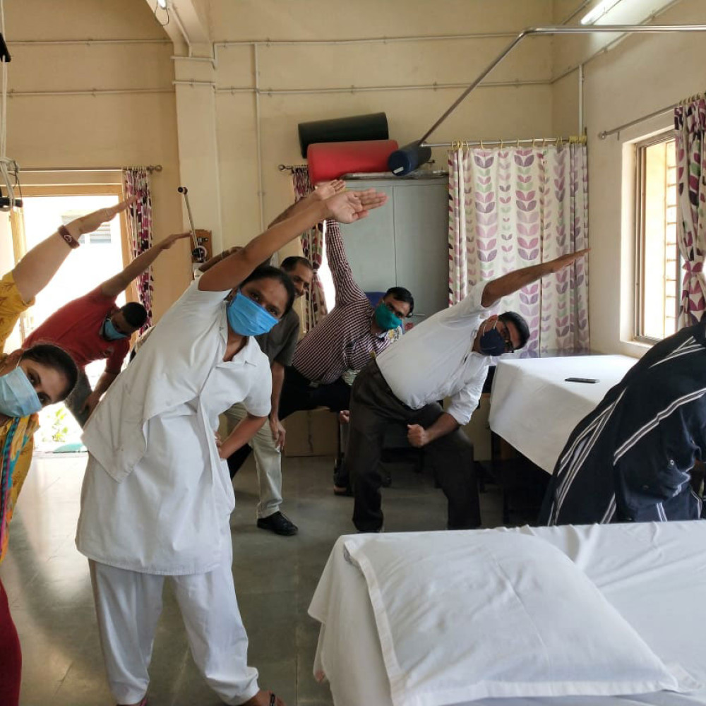 Photograph of World PT Day 2020 activity by Gujarat state government physios