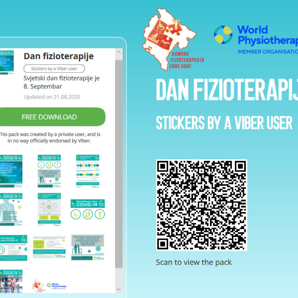 Photograph of how the Chamber of Physiotherapists of Montenegro marked World PT Day 2020